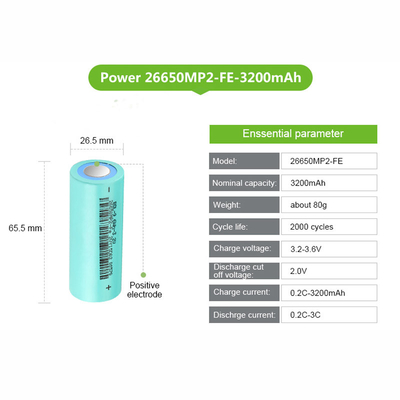 3.2v 3200mAh 26650 Lifepo4 Cylindrical Cells For Robots Solar UPS
